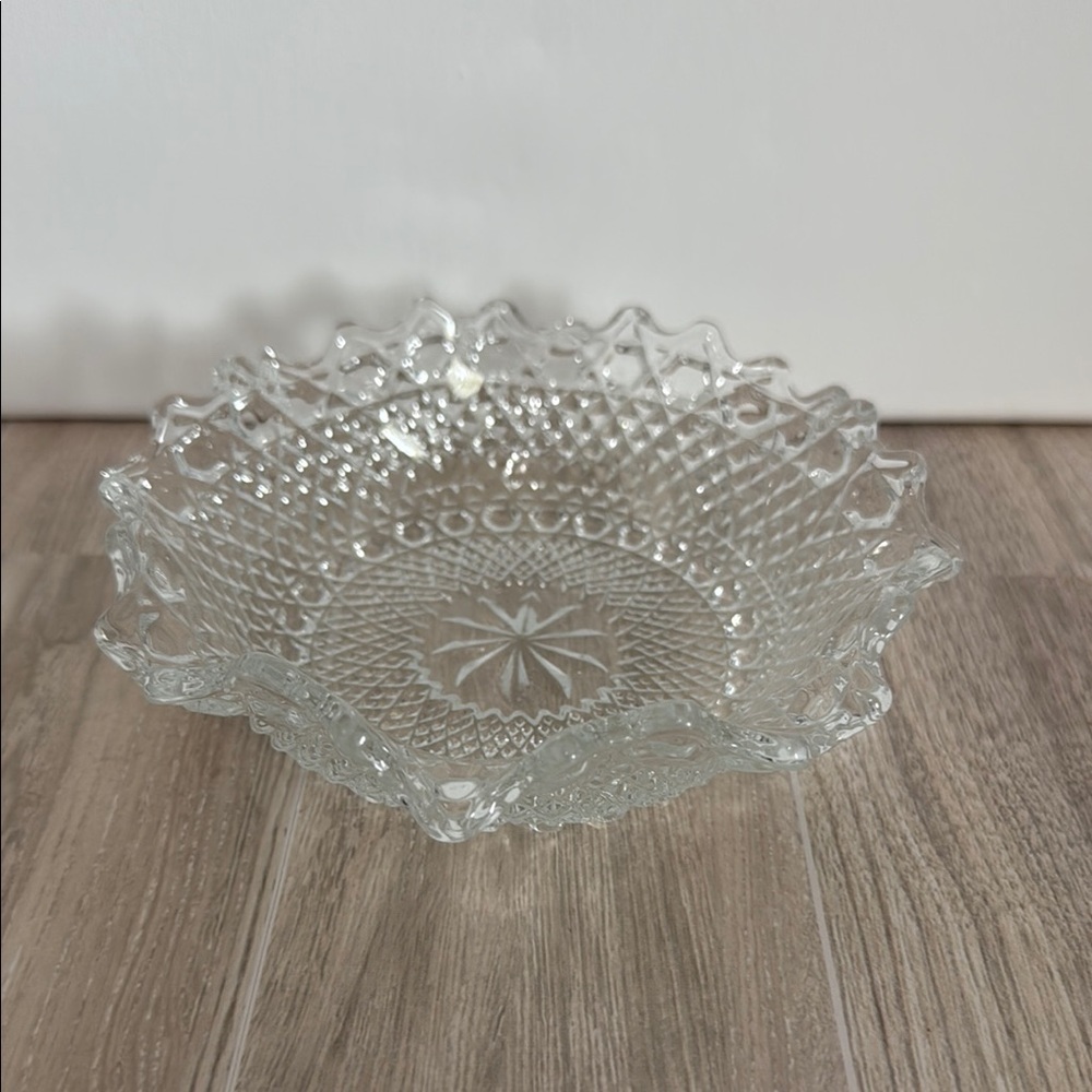 1930s Vintage Sowerby Pressed Clear Glass Round Bowl